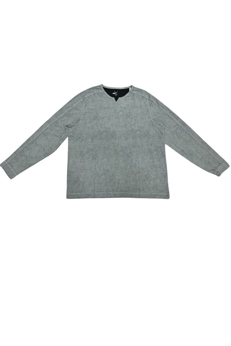 Wholesale,Nicoby Age of Wisdom, Nicoby Age of Wisdom Grey Oil Wash Key Hole Henley, Grey, Large-44-TagL