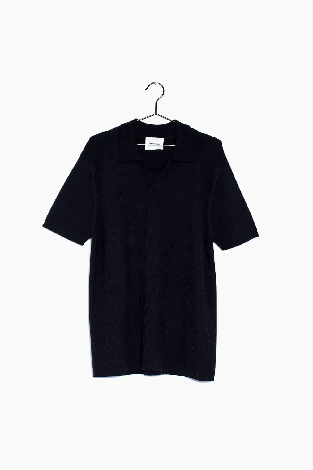 Faire,Common Market, Common Market Black Relaxed Fit Short Sleeve Polo, Black, Extra Extra Large-48-TagXXLExtra Large-47-TagXLMedium-40-TagMLarge-42-TagLLarge-44-TagXLSmall-39-TagS