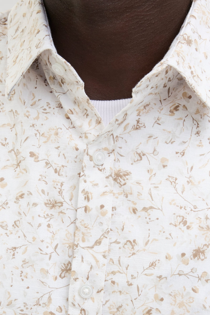 Wholesale,Jack & Jones, Jack & Jones White/Tan Abstract Floral Print Shirt, White, Extra Large-48-TagXL
