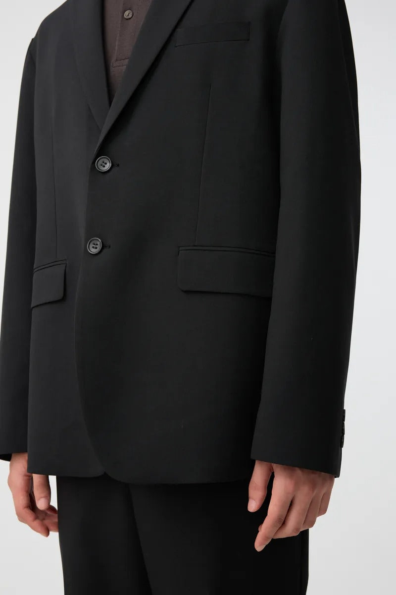 Direct From Brand,FYNE, FYNE Black Linen Feel Half-Lined Blazer, Black, Medium-44-TagMLarge-46-TagL