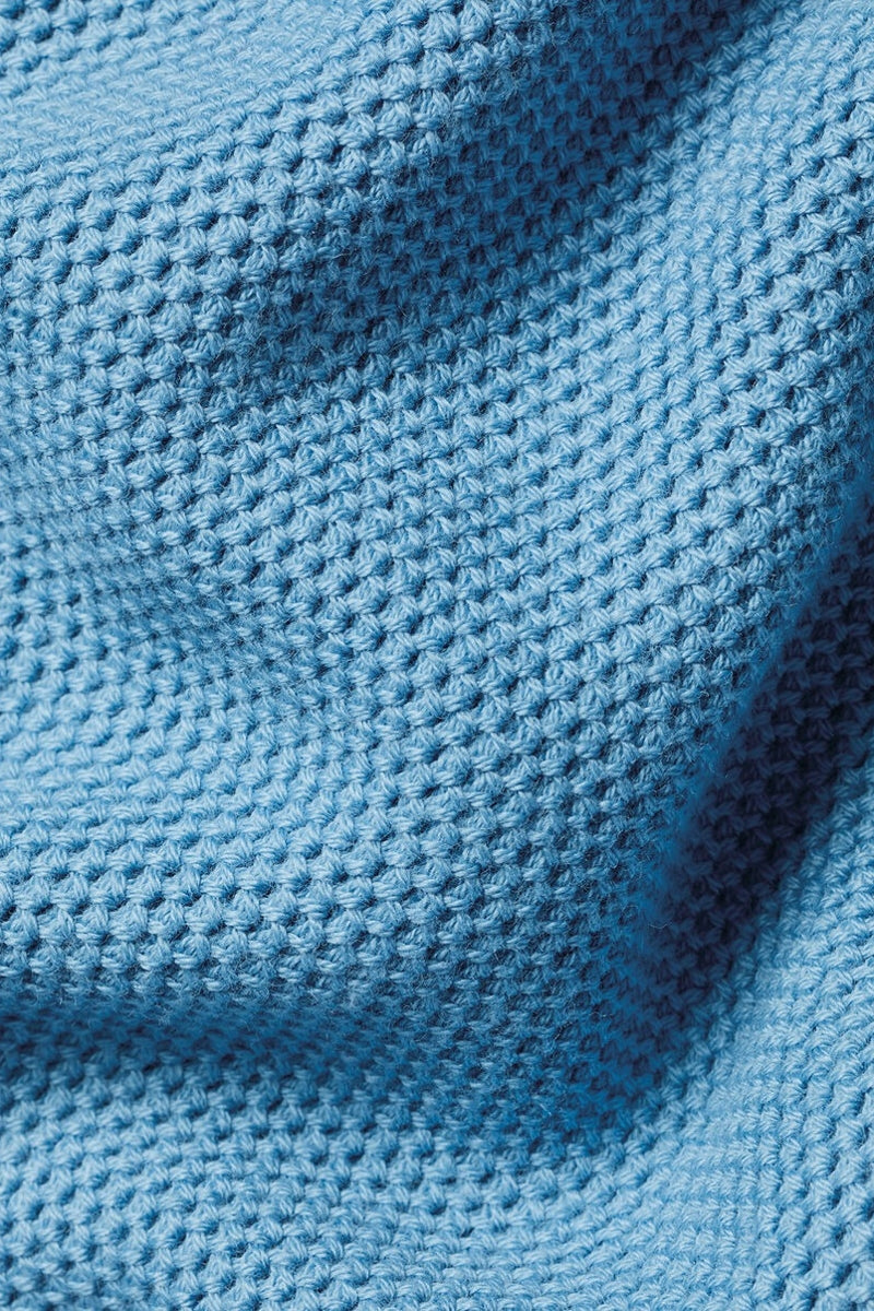 Wholesale,Charles Tyrwhitt, Charles Tyrwhitt Ocean Blue Honeycomb Textured Qtr Zip, Blue, Large-45-TagLExtra Large-48-TagXLExtra Extra Large-51-TagXXL