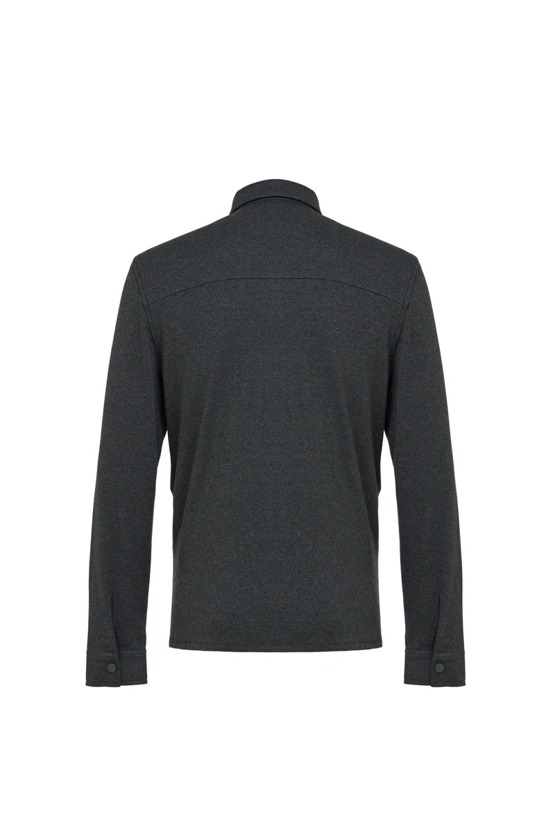 Wholesale,Luchiano Visconti, Luchiano Visconti Charcoal Quilted Jersey Knit Shacket, Grey, Large-48-TagL