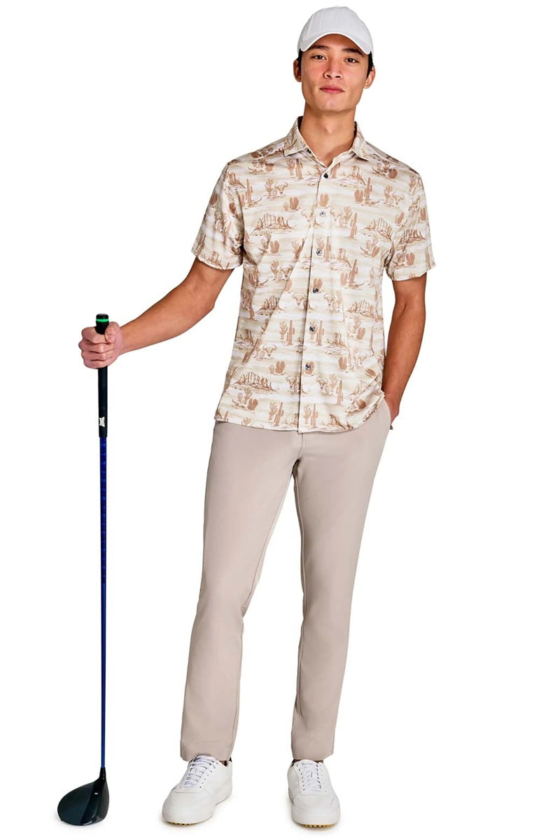 Faire,CON.STRUCT, CON.STRUCT Sandstone Desert Print Performance Recycled Shirt, Tan, Medium-44-TagM