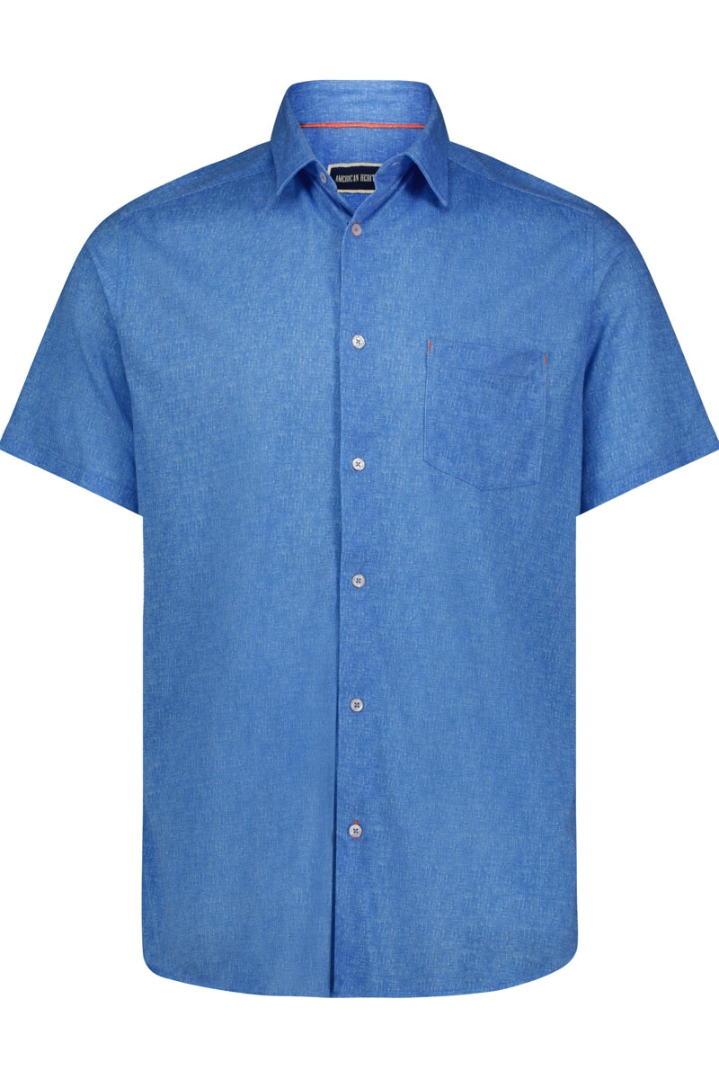 Wholesale,American Heritage, American Heritage Blue Stretch Short Sleeve Shirt, Blue, Medium-44-TagMLarge-48-TagLExtra Large-51-TagXLExtra Extra Large-54-TagXXL