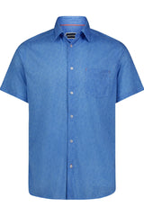 American Heritage Blue Stretch Short Sleeve Shirt