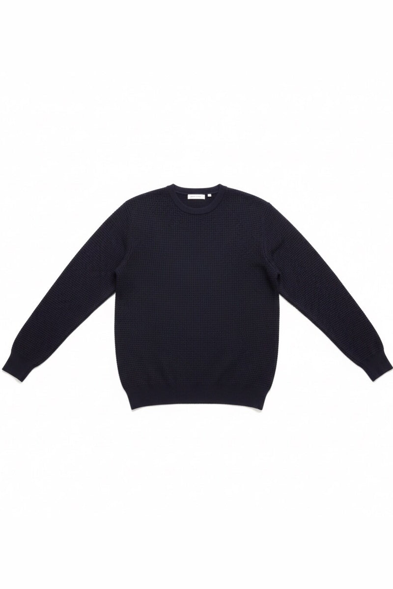 Wholesale,James Campbell, James Campbell Navy Waffle Knit Sweater, Blue, Small-42-TagSMedium-46-TagMLarge-48-TagLExtra Large-50-TagXLExtra Extra Large-52-TagXXL