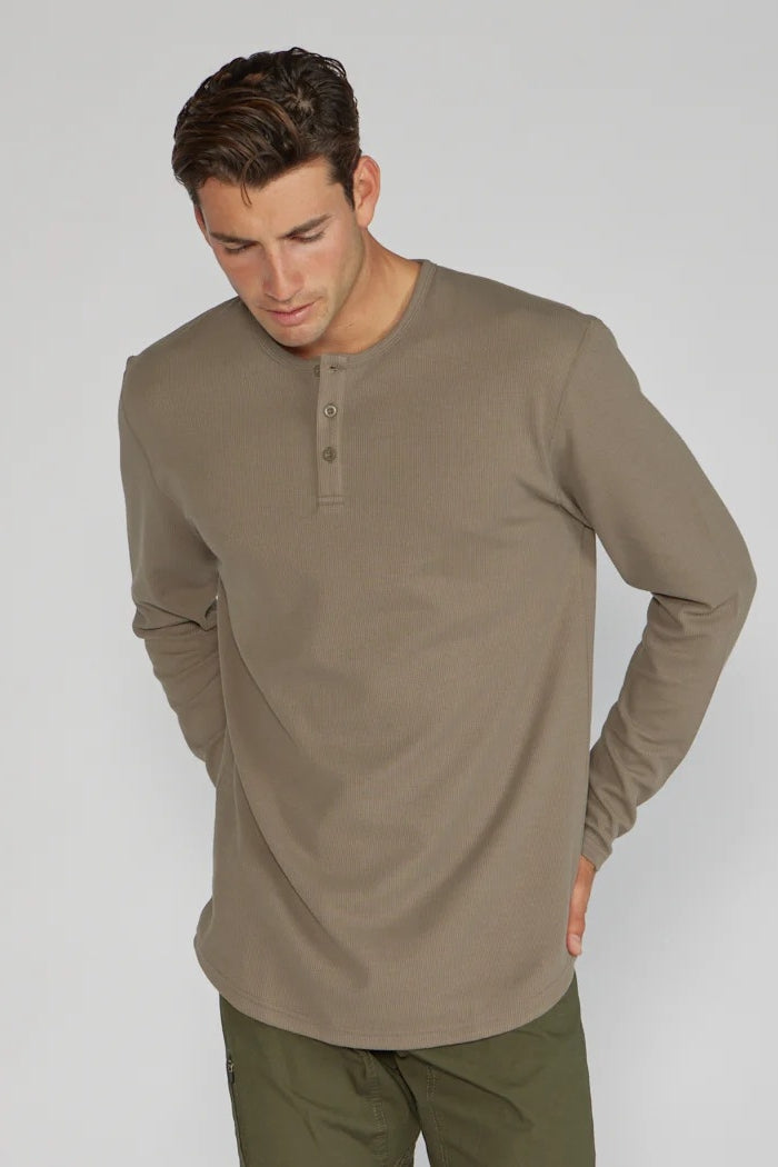 Wholesale,BYLT, BYLT Olive Thermal Drop-Cut Henley, Green, Medium-40-TagM