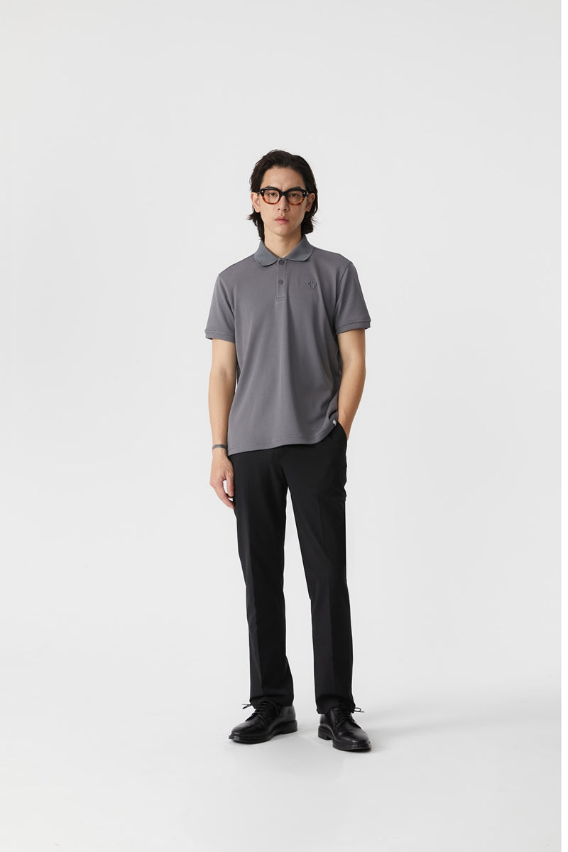 Direct From Brand,FYNE, FYNE Grey Antibacterial Performance Short Sleeve Polo, Grey, Extra Large-46-TagXL
