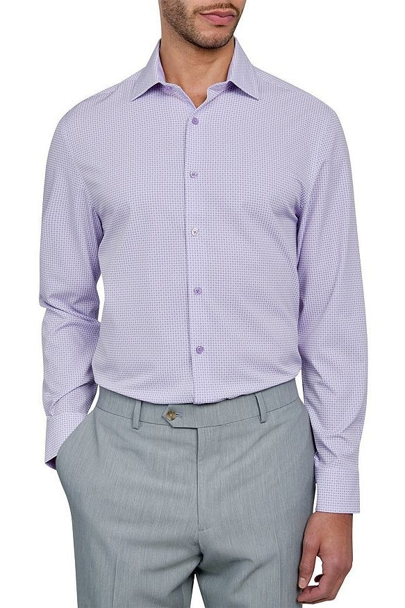 Faire,W.R.K, W.R.K Purple/White Flower Geo Performance Shirt, Purple, Extra Large-49-Tag17.5