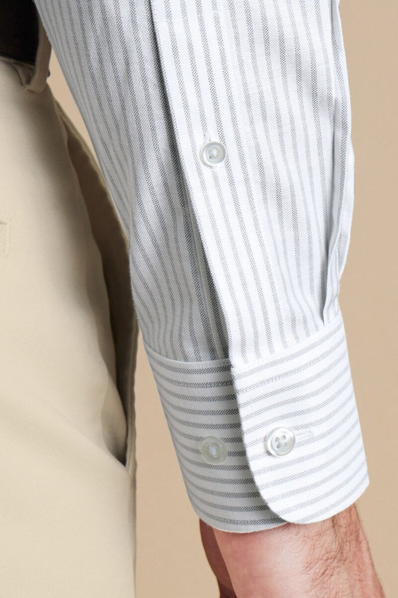 Wholesale,Charles Tyrwhitt, Charles Tyrwhitt Silver Grey Striped Stretch Shirt, Grey, Medium-42-TagMExtra Extra Large-51-TagXXLExtra Large-48-TagXL