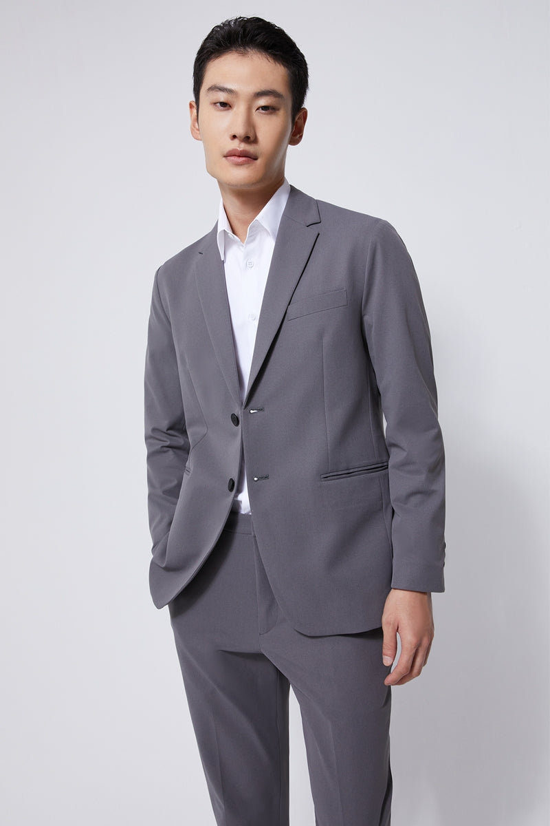 Direct From Brand,FYNE, FYNE Grey Performance Water Repellent Blazer, Grey, Large-44-TagXL