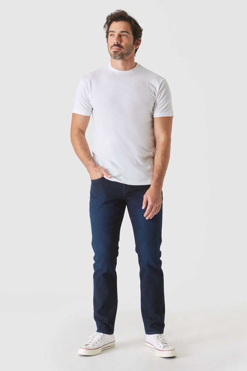 Faire,True Classic, True Classic Indigo Rinse Slim Stretch Jeans, Blue, 30W-32L-Tag30