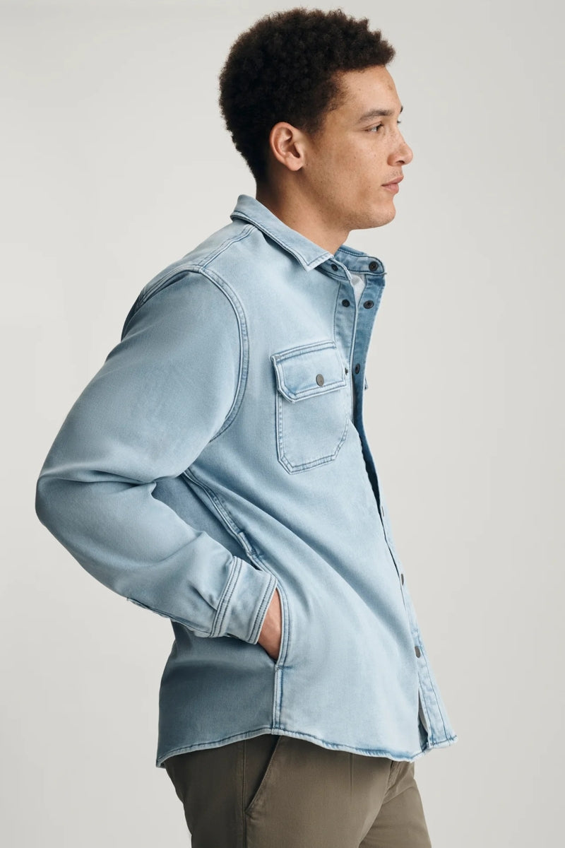 Wholesale,Mavi, Mavi Light Blue Stretch Denim Snap Overshirt, Blue, Extra Extra Large-52-TagXXL