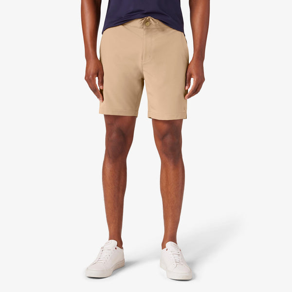 Mizzen + Main Khaki Active Stretch 7" Deck Short with Internal Drawstring