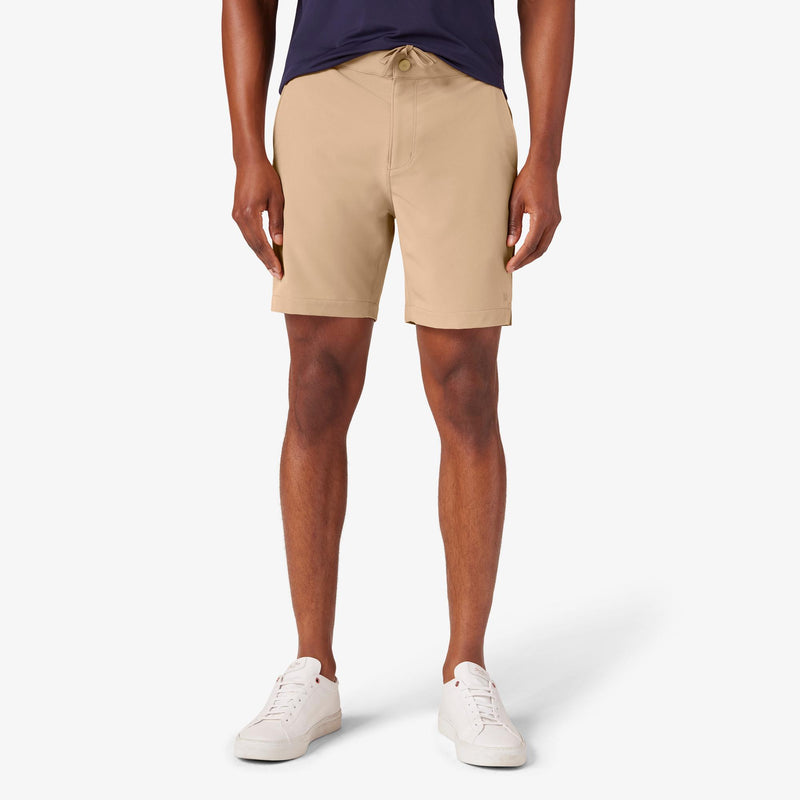 Mizzen Main Khaki Active Stretch 7 Deck Short with Internal Drawstr Taelor.Style