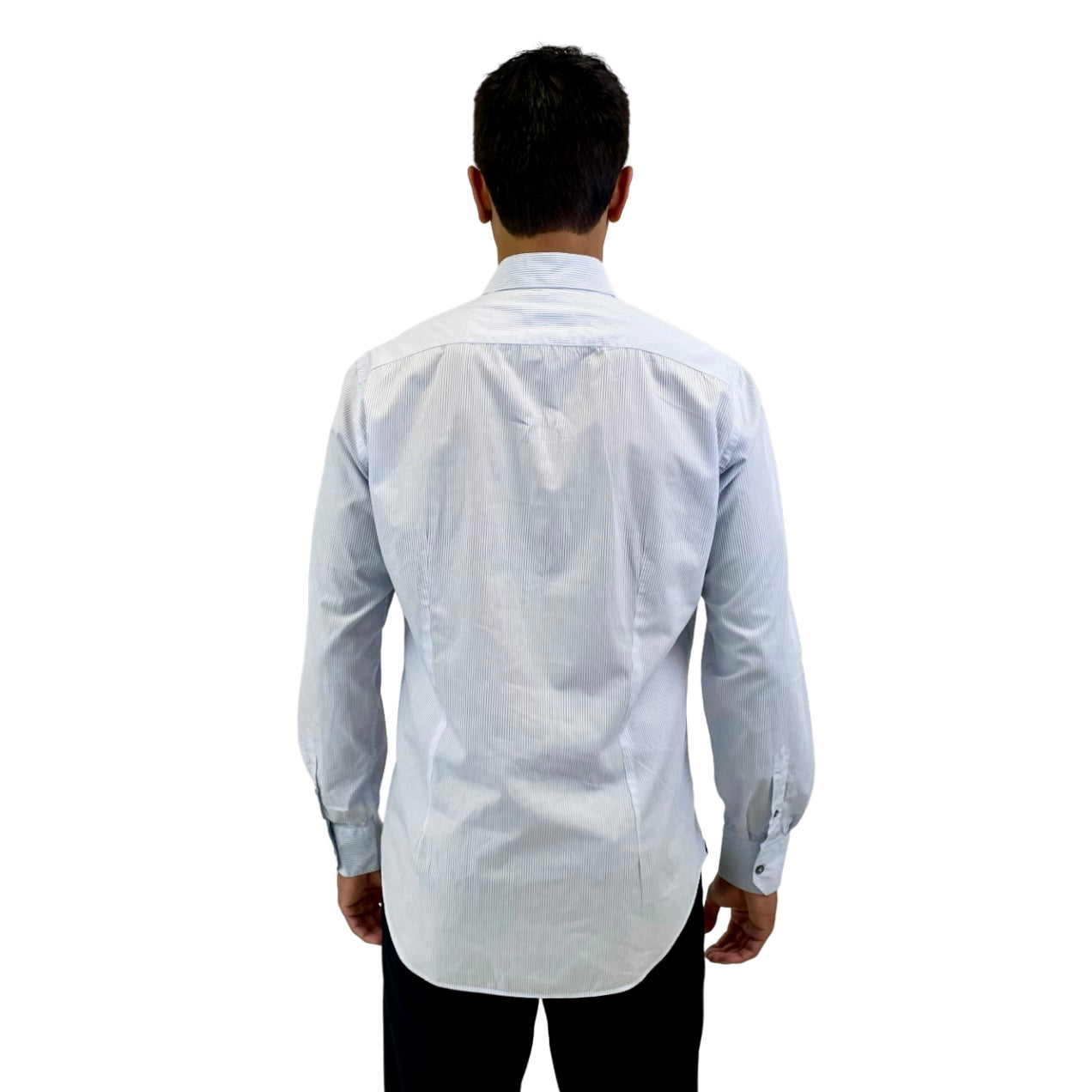 The RealReal,Lanvin, Lanvin Striped Light Blue Striped Long Sleeve Button Up Shirt, Blue, Large-45-TagL