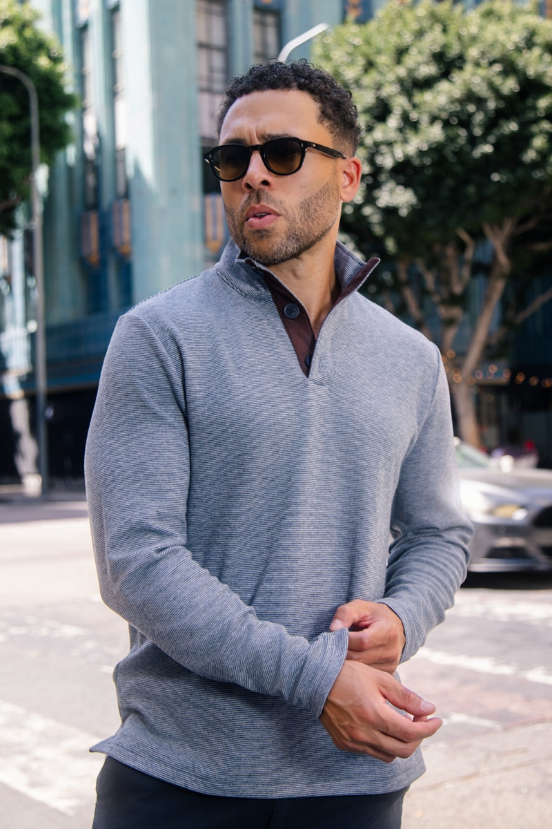 Wholesale,Mason Cruz, Mason Cruz Blue Micro Stripe Mockneck Pullover, Blue, Small-44-TagSMedium-46-TagMLarge-48-TagLExtra Large-50-TagXLExtra Extra Large-53-TagXXL