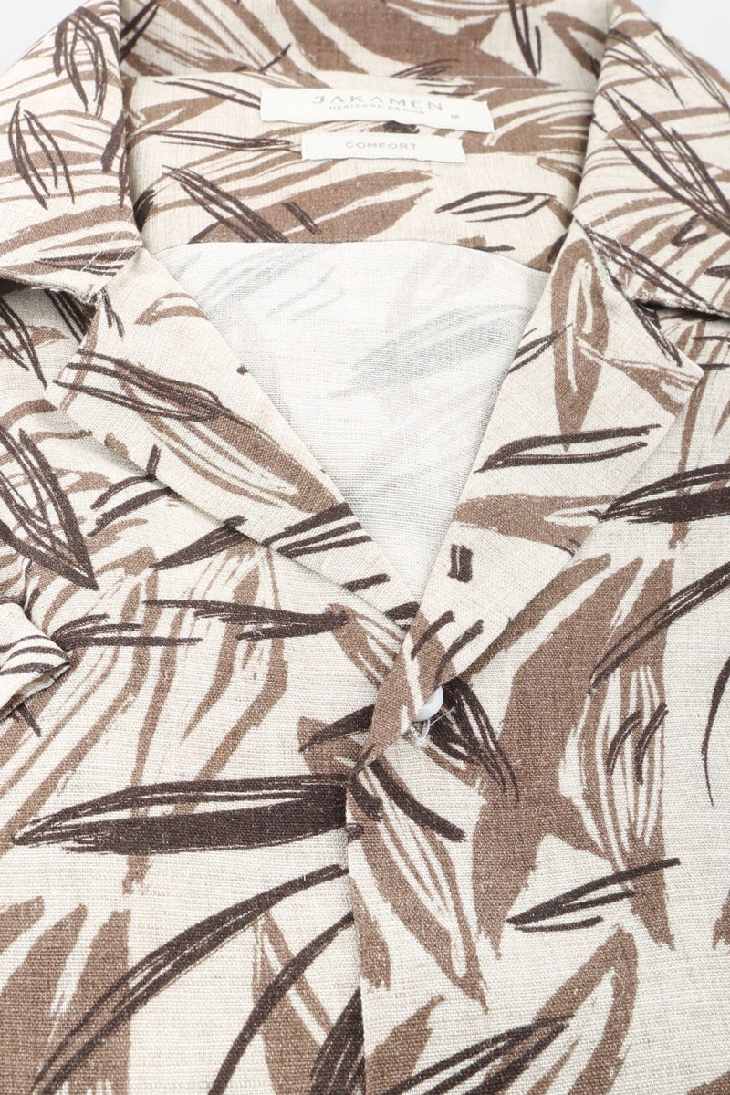 Wholesale,Jakamen, Jakamen Brown Abstract Leaf Print Shirt, Brown, Extra Large-48-TagXLExtra Extra Large-50-TagXXLExtra Small-38-TagXSSmall-41-TagSMedium-44-TagMLarge-46-TagL