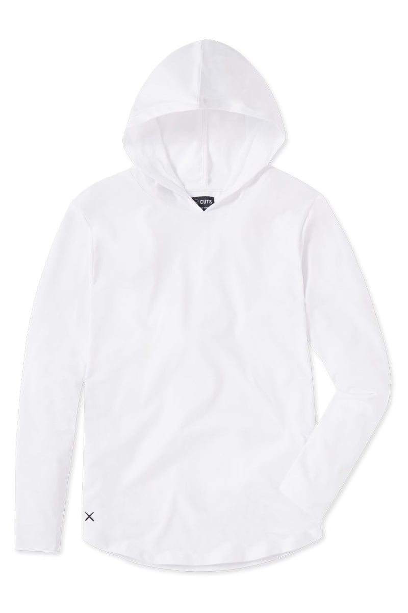 Wholesale,CUTS, CUTS White Curve-Hem Buttery Soft Hoodie, White, Large-43-TagL