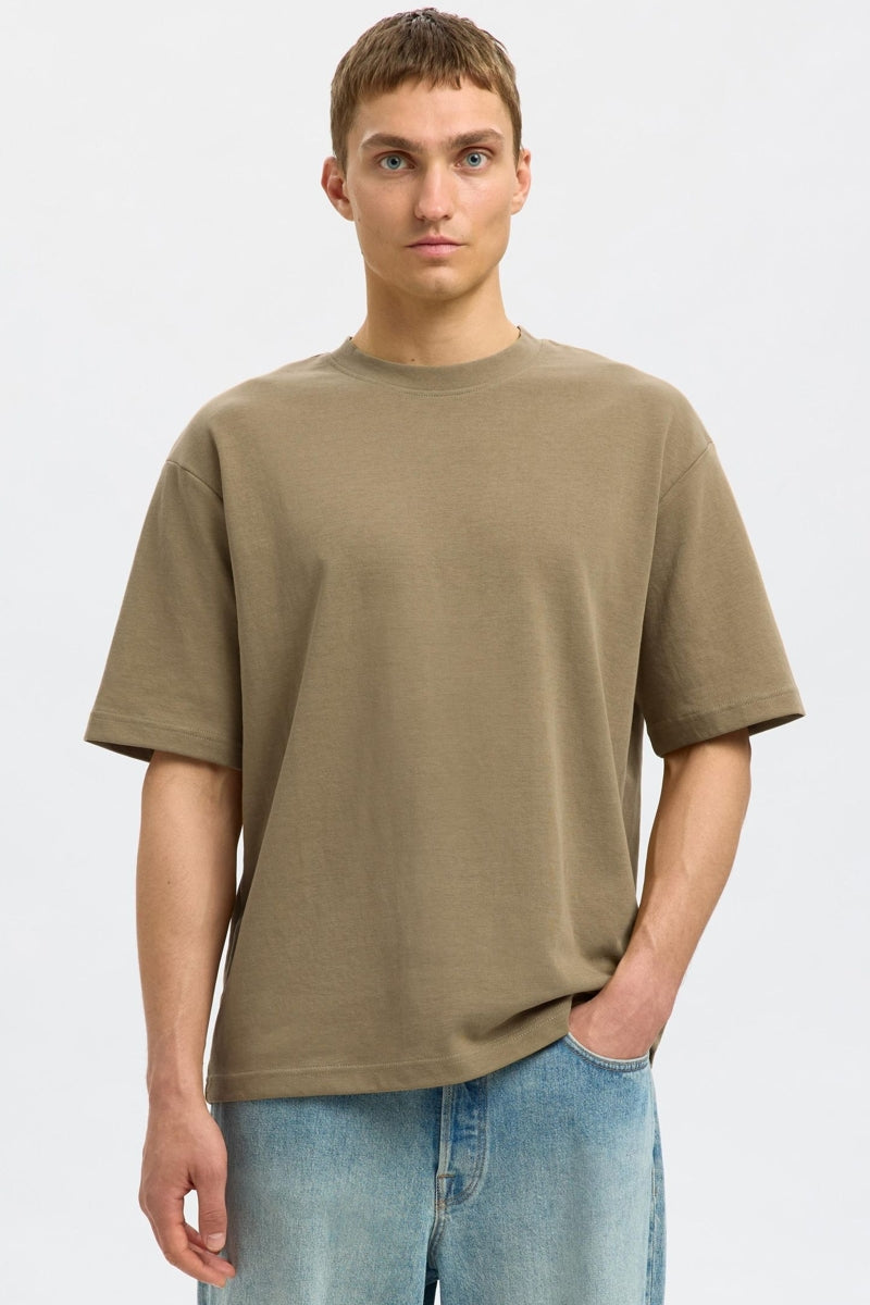 Wholesale,Selected Homme, Selected Homme Olive Dropped Shoulders T-Shirt, Green, Extra Large-50-TagXL