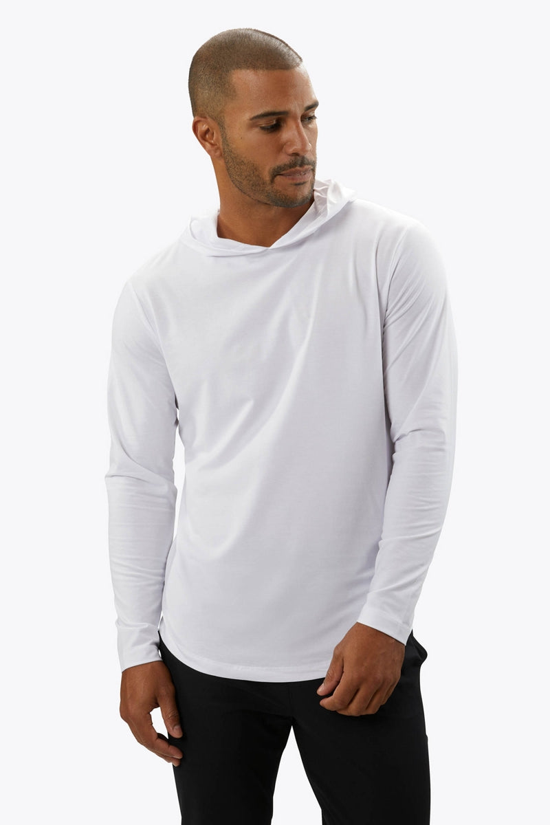 Wholesale,CUTS, CUTS White Curve-Hem Buttery Soft Hoodie, White, Medium-41-TagM