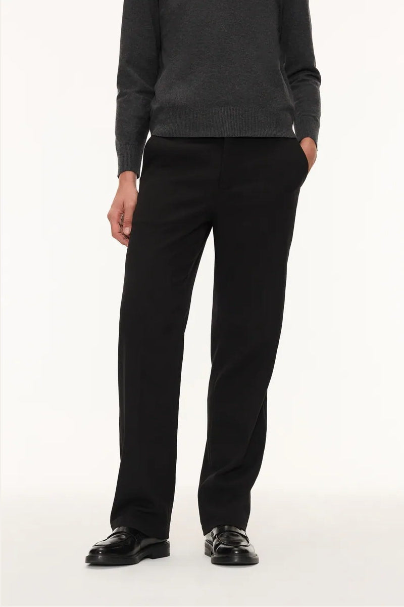 Direct From Brand,FYNE, FYNE Black Wool-like Four-Way Stretch Suit Pants, Black, 34W-29L-TagM36W-29L-TagL
