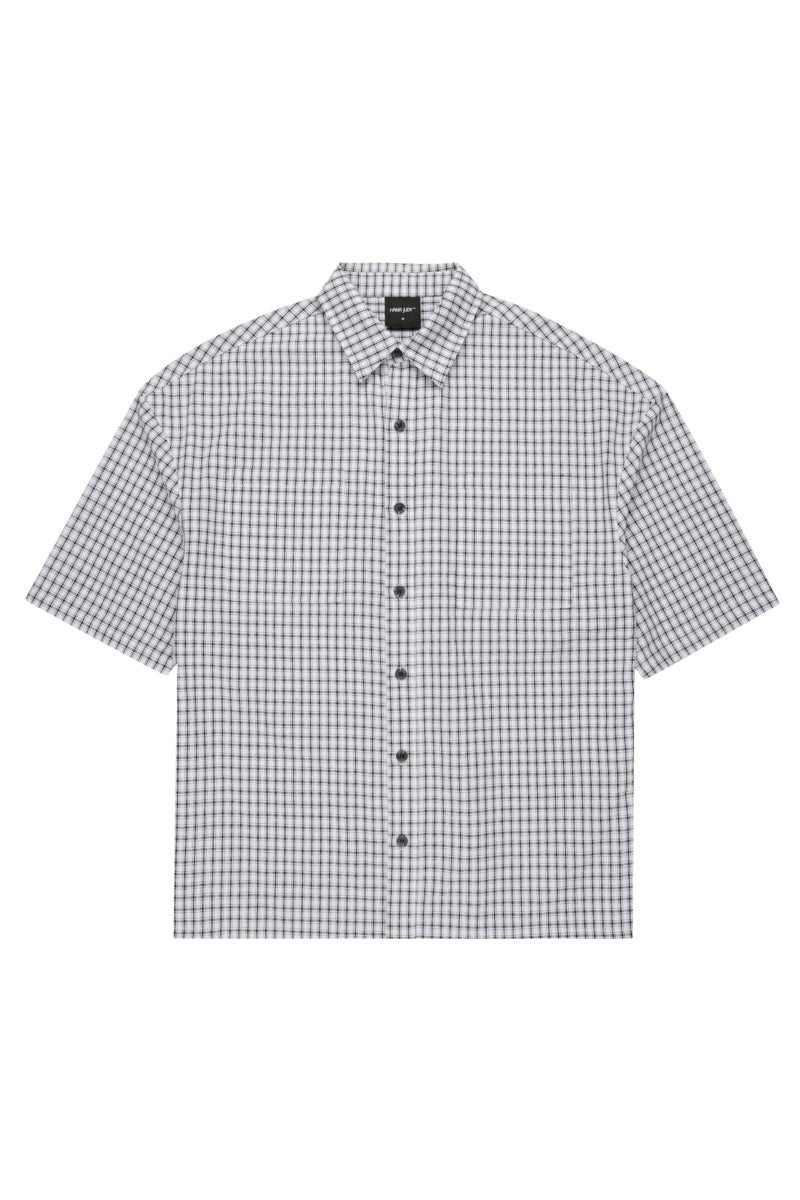Wholesale,Nana Judy, Nana Judy White with Black Check Relaxed Fit Shirt, White, Extra Large-50-TagXL