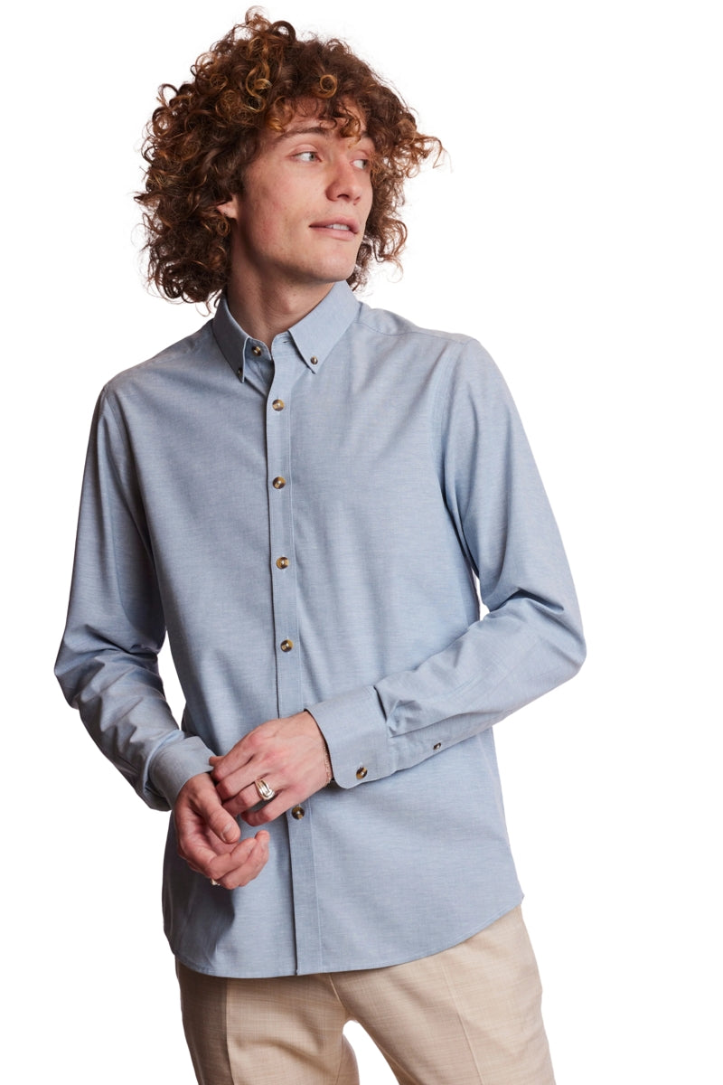 Wholesale,Paisley & Gray, Paisley & Gray Blue Chambray Button Down Shirt, Blue, Large-44-TagL