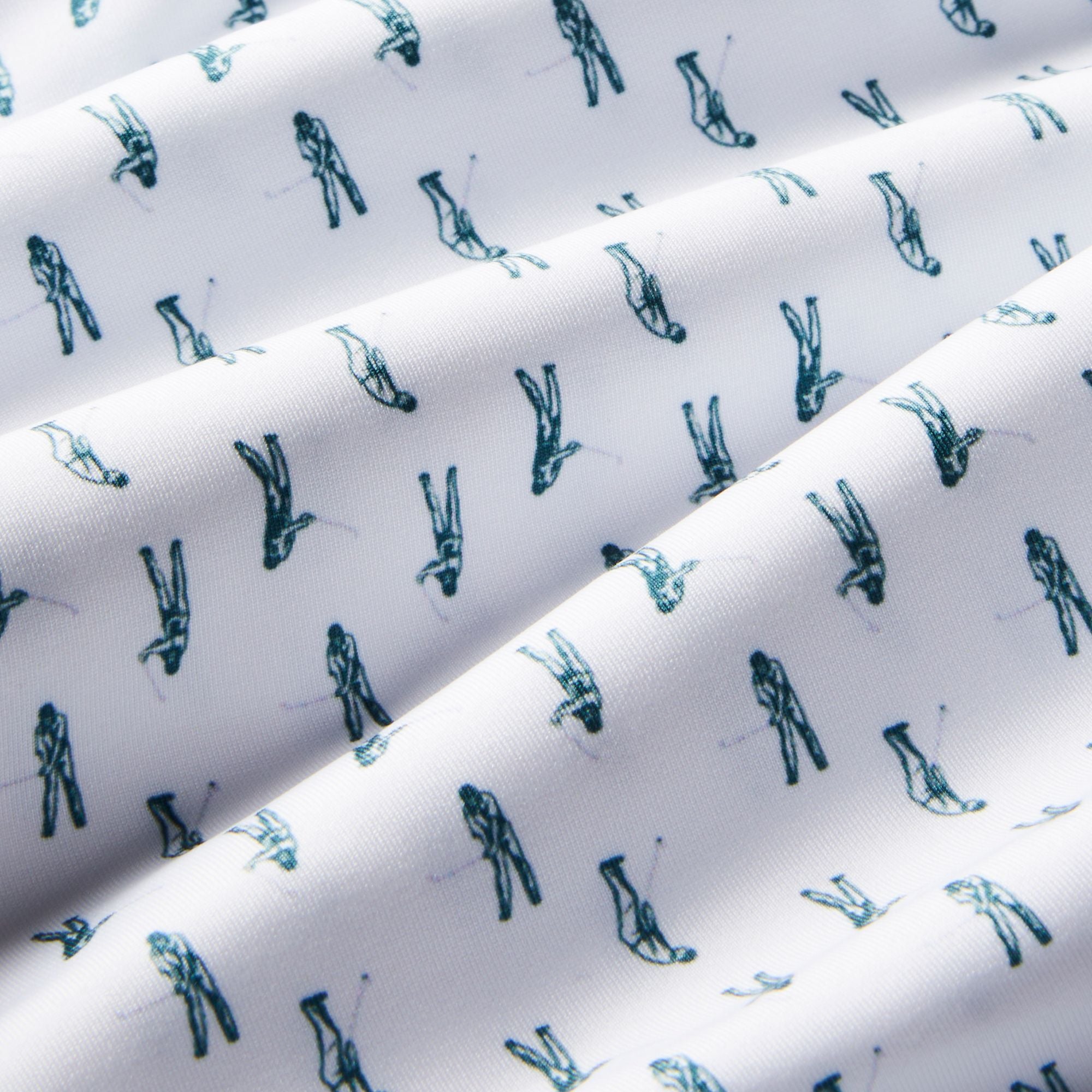 Wholesale,Mizzen + Main, Mizzen + Main White/Green Golf Print Performance Classic Fit Polo, White, Medium-42-TagM