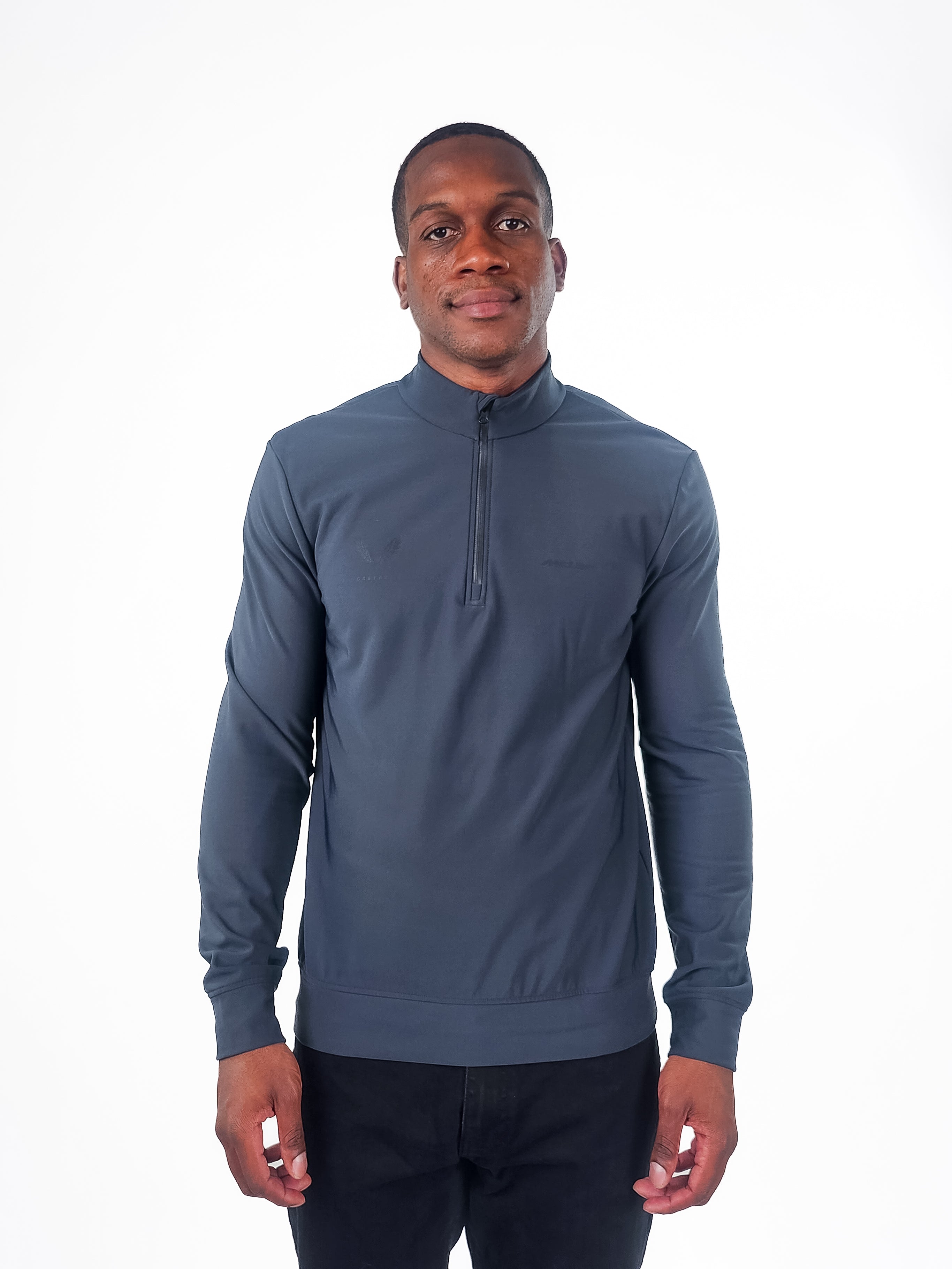 The RealReal,Castore, Castore Navy Mock Neck Half Zip Pullover Sweatshirt, Blue, Large-41-TagL