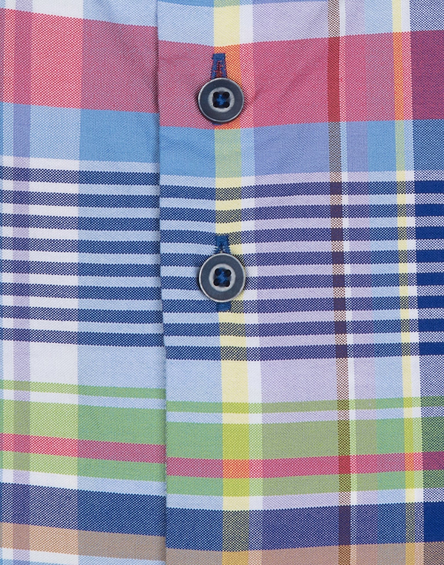 Brand Partner,R2 Amsterdam, R2 Amsterdam Multicolor Check Oxford Cotton Shirt, Blue, Medium-44-Tag41