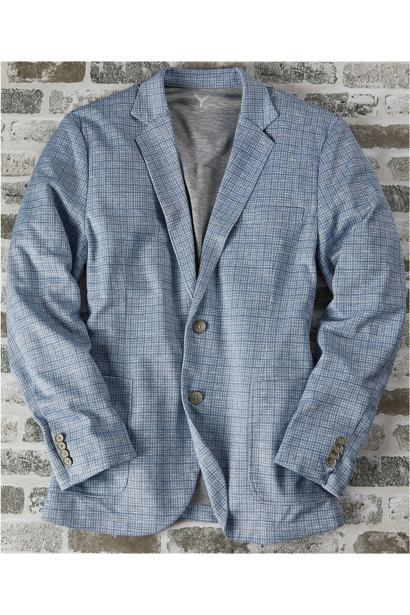 Wholesale,Nicoby Age of Wisdom, Nicoby Age of Wisdom Sky Plaid Knit Stretch Blazer, Blue, Small-40-TagSMedium-44-TagMLarge-46-TagLExtra Large-48-TagXLExtra Extra Large-50-TagXXL