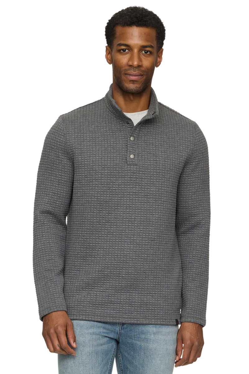 Faire,Flag & Anthem, Flag & Anthem Charcoal Heather Quilted 1/4 Snap Pullover, Grey, Medium-44-TagM
