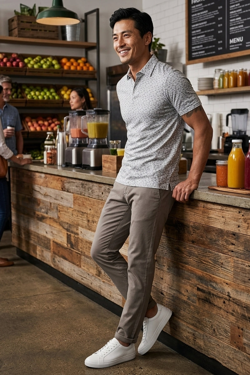 Wholesale,Faherty, Faherty Olive Palm Print Pique Polo, Green, Medium-40-TagMLarge-43-TagLExtra Large-47-TagXLExtra Extra Large-50-TagXXL