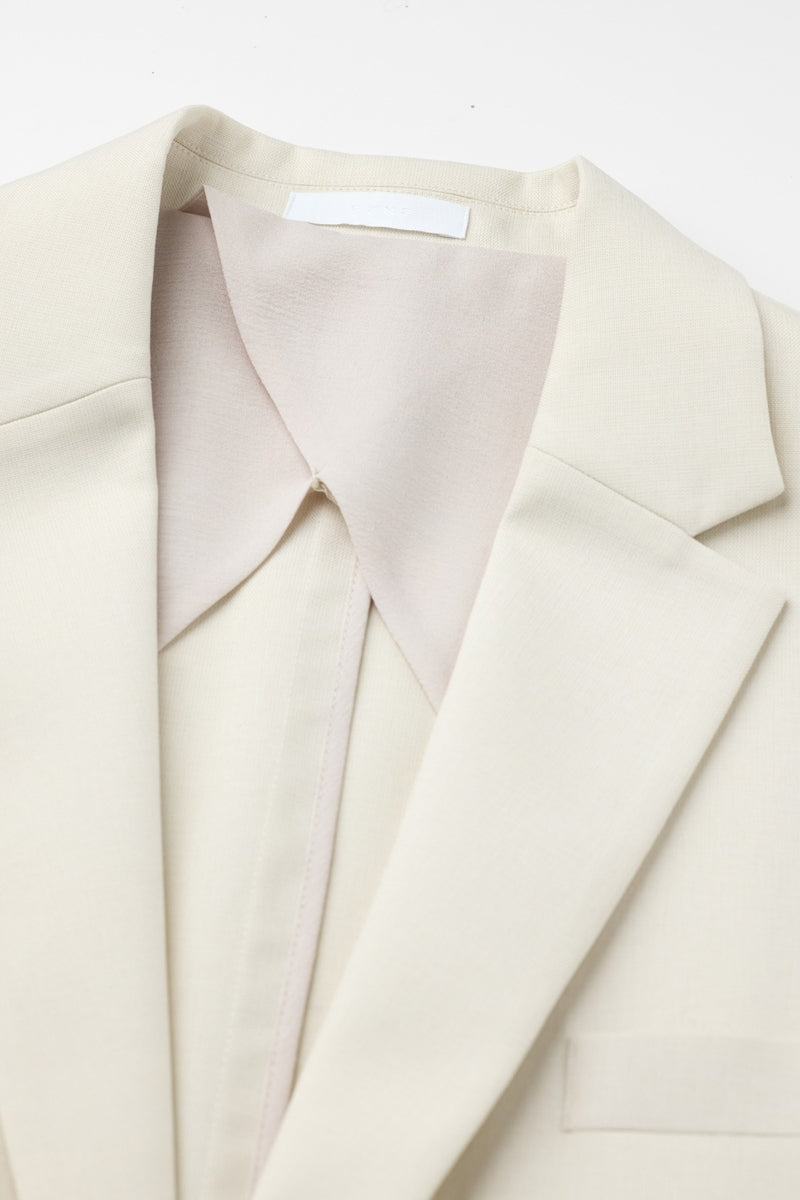 Direct From Brand,FYNE, FYNE Off-White Linen Feel Half-Lined Blazer, White, Large-46-TagL