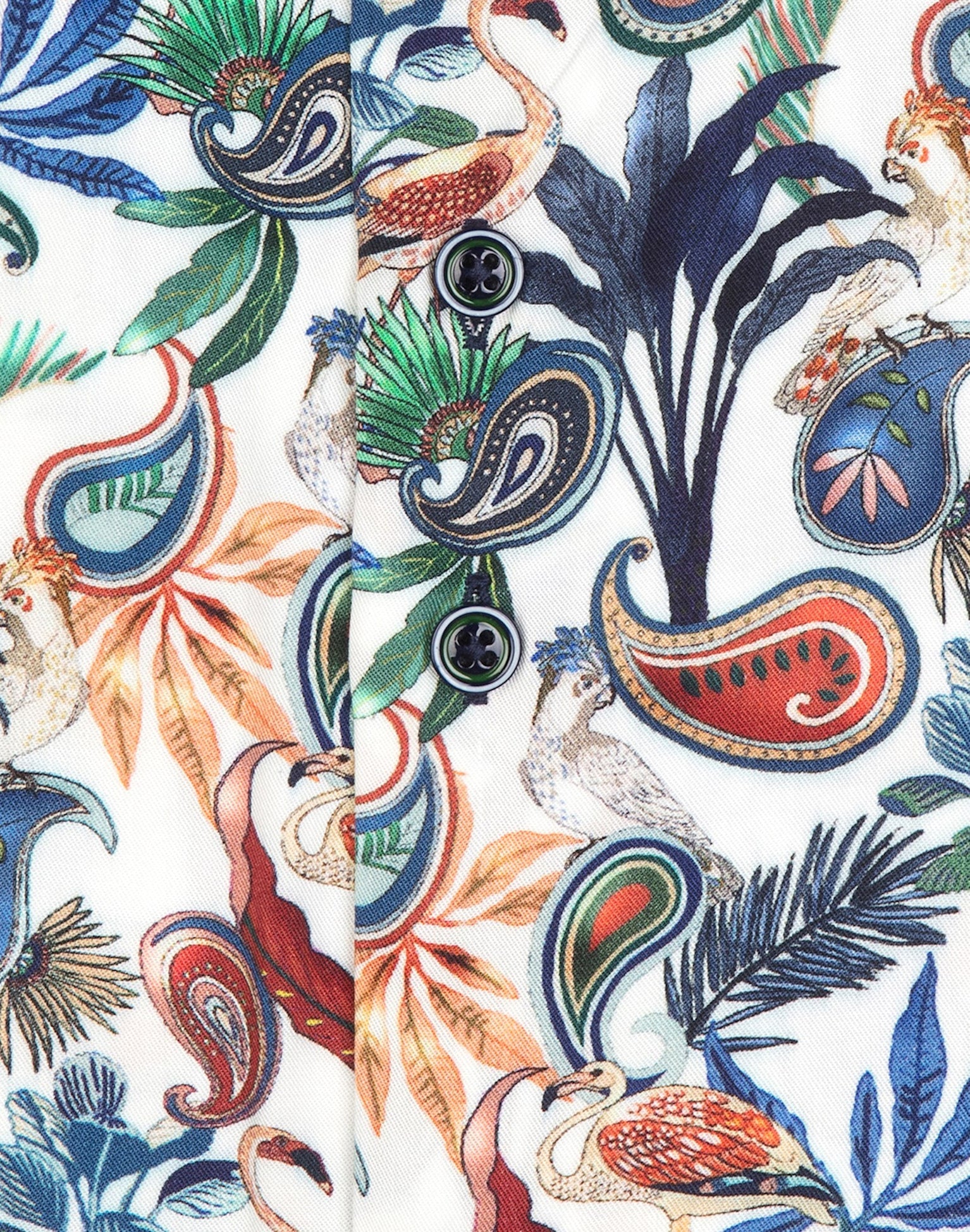 Brand Partner,R2 Amsterdam, R2 Amsterdam Multi Paisley Print Viscose Shirt, White, Large-46-Tag42Extra Large-48-Tag43