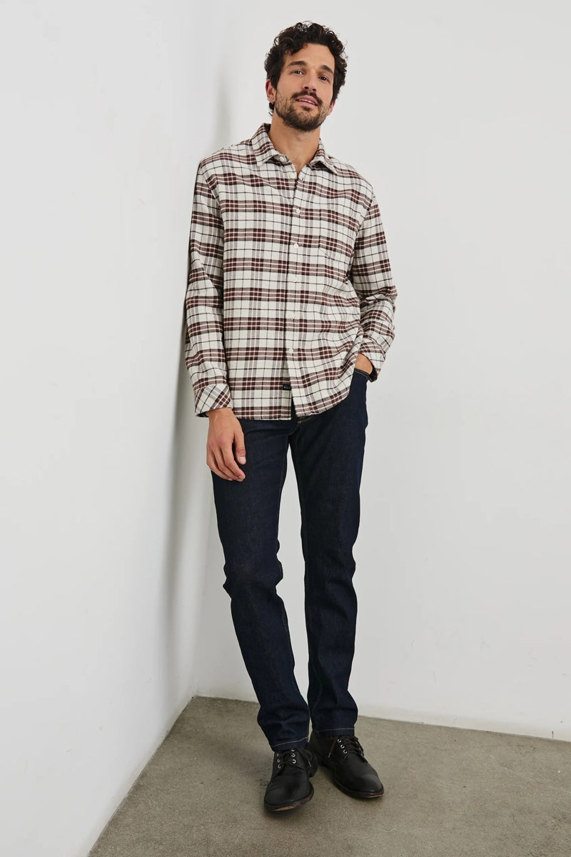 Wholesale,Rails, Rails Sandalwood Brushed Flannel Overshirt, Brown, Large-46-TagL