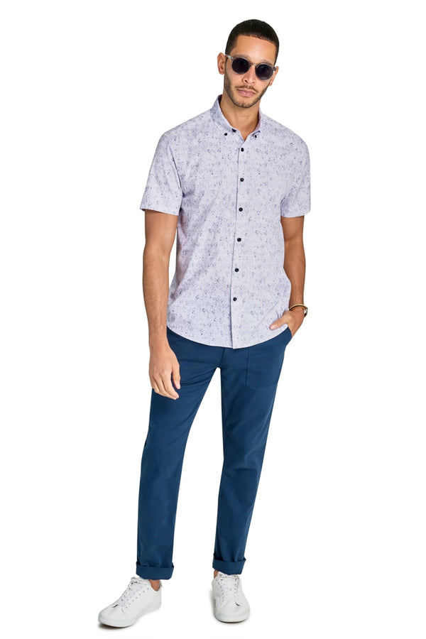 Brooklyn Brigade Grey Blurred Geo 4-way Stretch Recycled Shirt