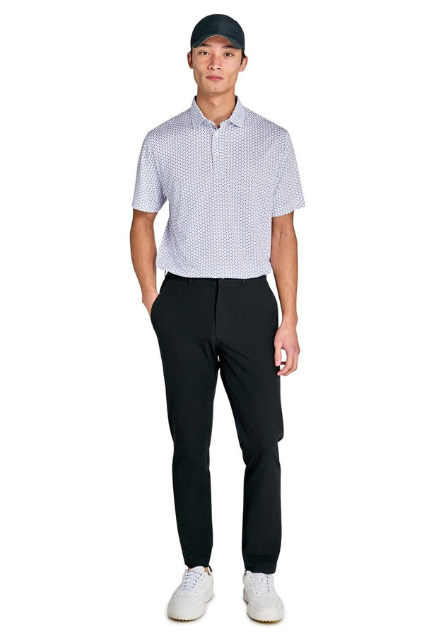 CON.STRUCT White with Navy Micro Floral Dot Recycled Polo