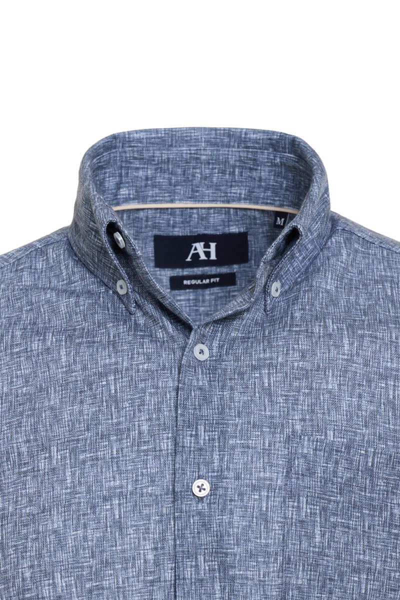 Wholesale,American Heritage, American Heritage Melange Navy Double Faced Knit Shirt, Blue, Extra Large-50-TagXL