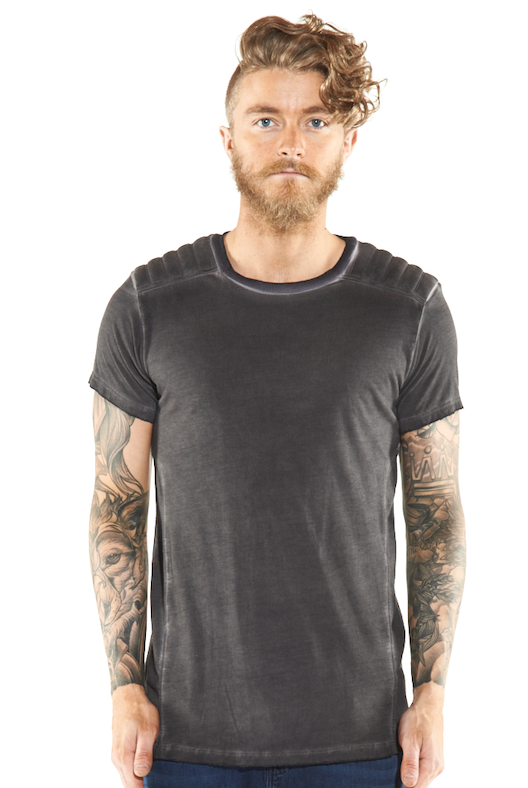 Wholesale,Reese De Luca, Reese De Luca Black Jersey T-Shirt  with Shoulder Pad, Black, Medium-42-TagM