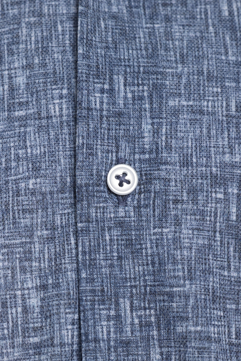 Wholesale,American Heritage, American Heritage Melange Navy Double Faced Knit Shirt, Blue, Medium-44-TagM