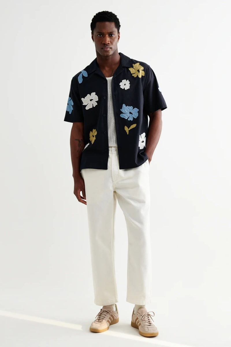 Wholesale,Wax London, Wax London Navy Multicolor Floral Botanical Applique Shirt, Blue, Medium-45-TagM