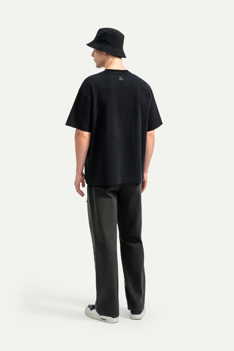 Wholesale,KAFT, KAFT Black Sketch Textured T-Shirt, Black, Large-49-TagL