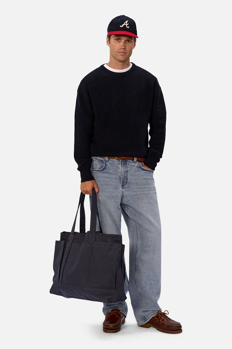 Wholesale,INDUSTRIE AUSTRALIA, INDUSTRIE AUSTRALIA Navy Crewneck Sweater, Blue, Medium-46-TagMLarge-48-TagL