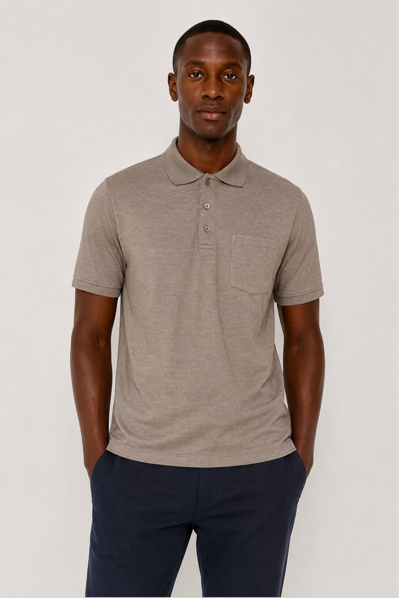 Wholesale,Jakamen, Jakamen Brown Textured Knit Polo, Brown, Large-44-TagL