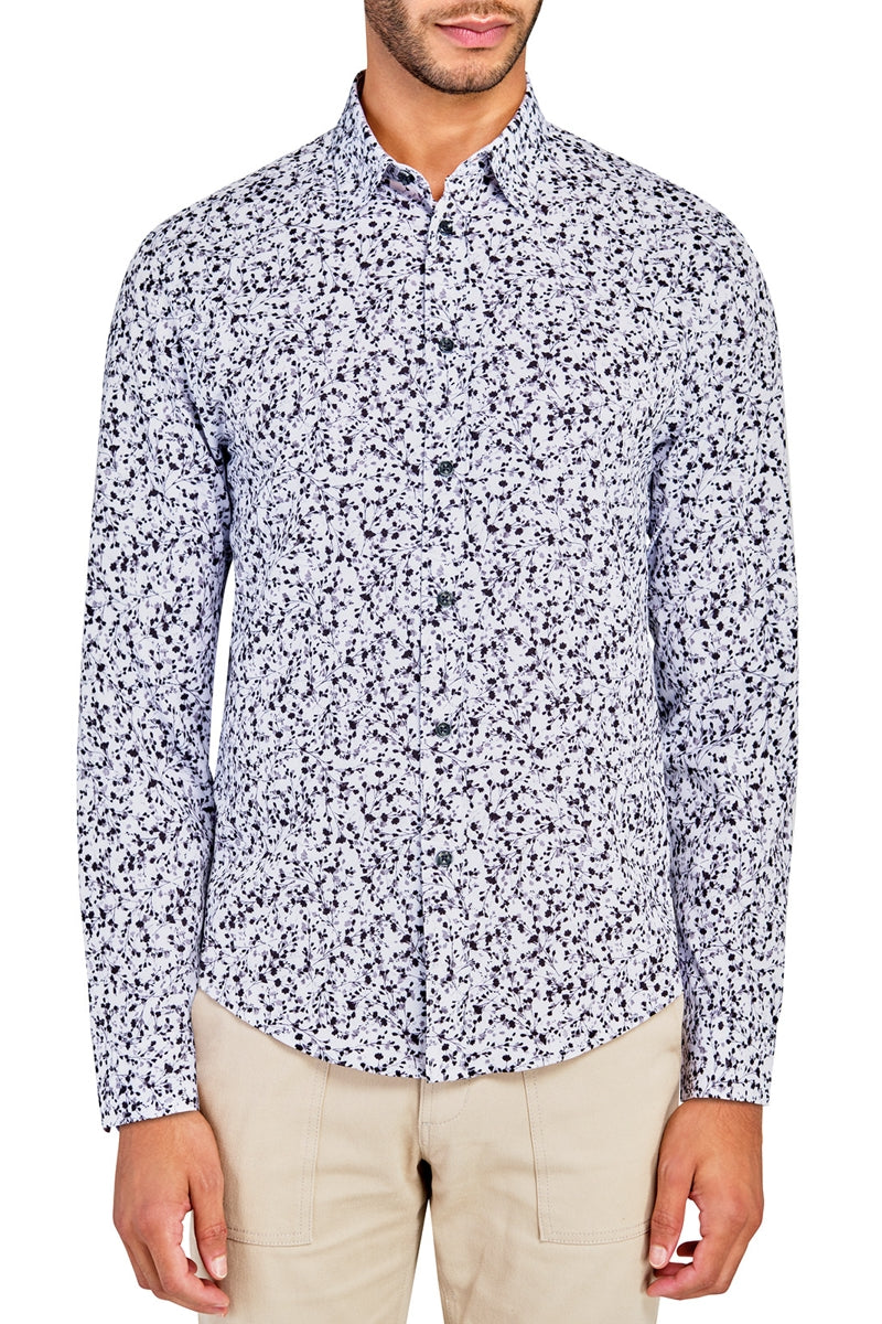 Faire,Brooklyn Brigade, Brooklyn Brigade White Mini Floral 4-way Stretch Shirt, White, Medium-41-TagM