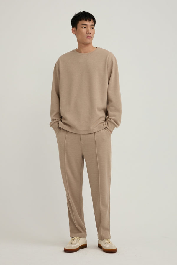 FYNE Tan Pleated Sweatpants