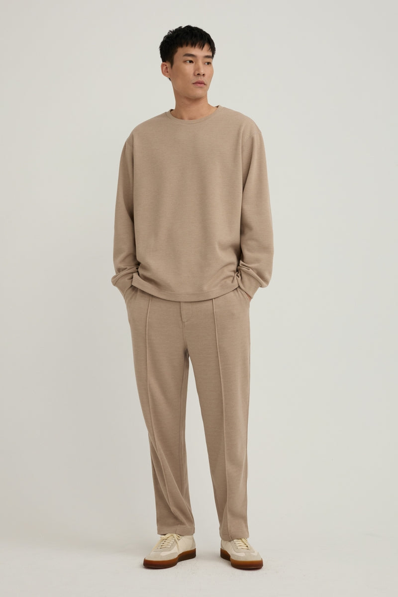 Direct From Brand,FYNE, FYNE Tan Temperature Control Pleated Sweatpants, Tan, 34W-30L-TagL32W-30L-TagM36W-30L-TagXL