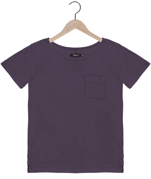 Reese De Luca Purple 100% Bamboo Jersey Scoop Neck T-Shirt